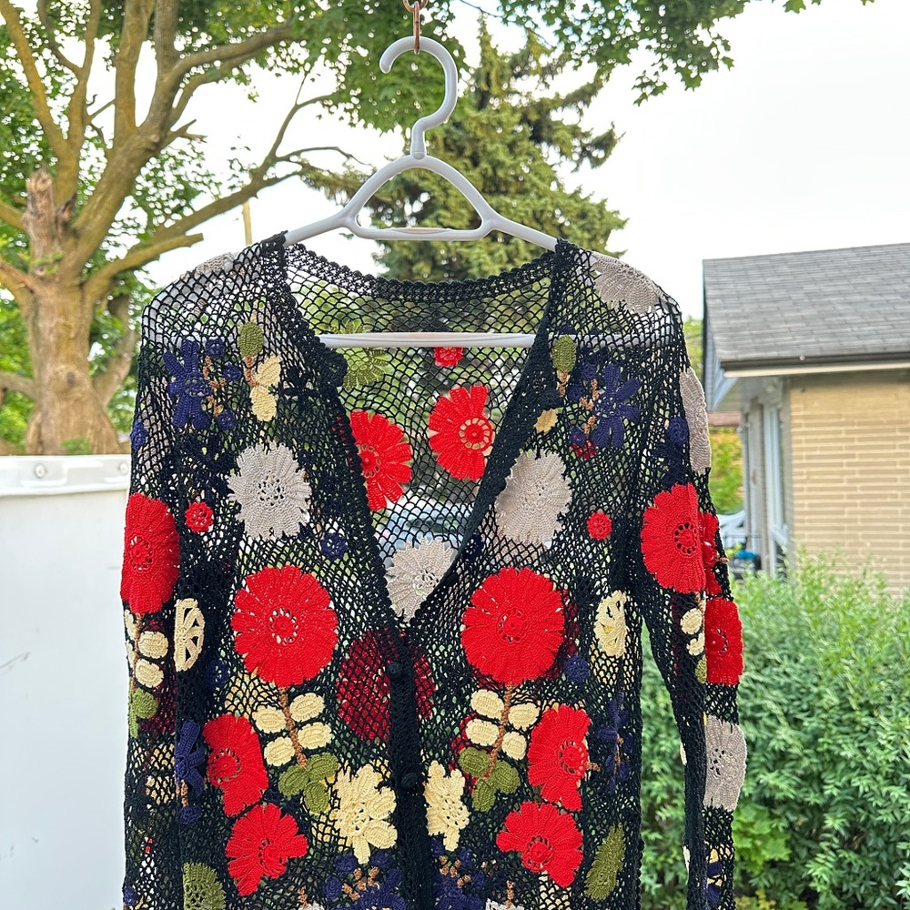 Floral Mesh Women's Sweater